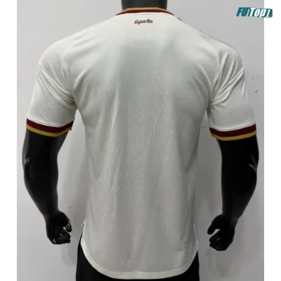 Camiseta España Visitante Mundial 2026 Versión Jugador Blanco/Rojo 2 Estrellas