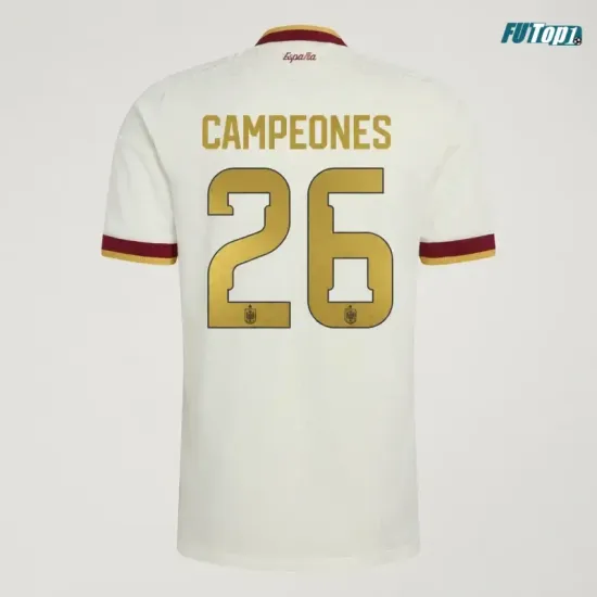 Camiseta España Visitante Mundial 2026 Blanco Edición Campeones