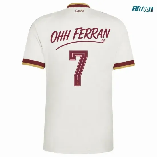 Camiseta España Visitante Mundial 2026 Edición OHH FERRAN 7 Blanco 2 Estrellas
