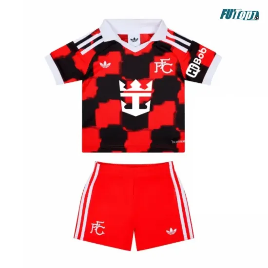 Camiseta Fulham F.C Visitante 2026/2027 Rojo/Negro Niño Kit