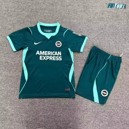 Camiseta Brighton Alternativo 2026/2027 Verde Oscuro Niño Kit