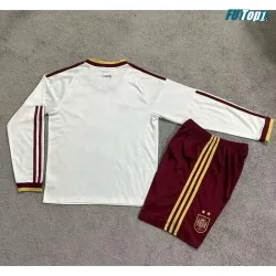 Camiseta España Visitante Mundial 2026 ML Blanco Niño Kit 2 Estrellas