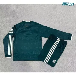 Camiseta Real Madrid Visitante 2026/2027 ML Verde Oscuro Niño Kit con Parche HP