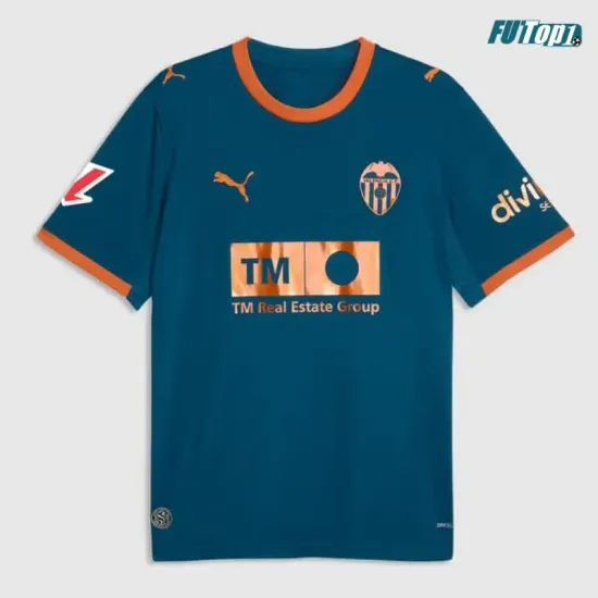 Camiseta Valencia Visitante 2026/2027 Azul con Parche La Liga