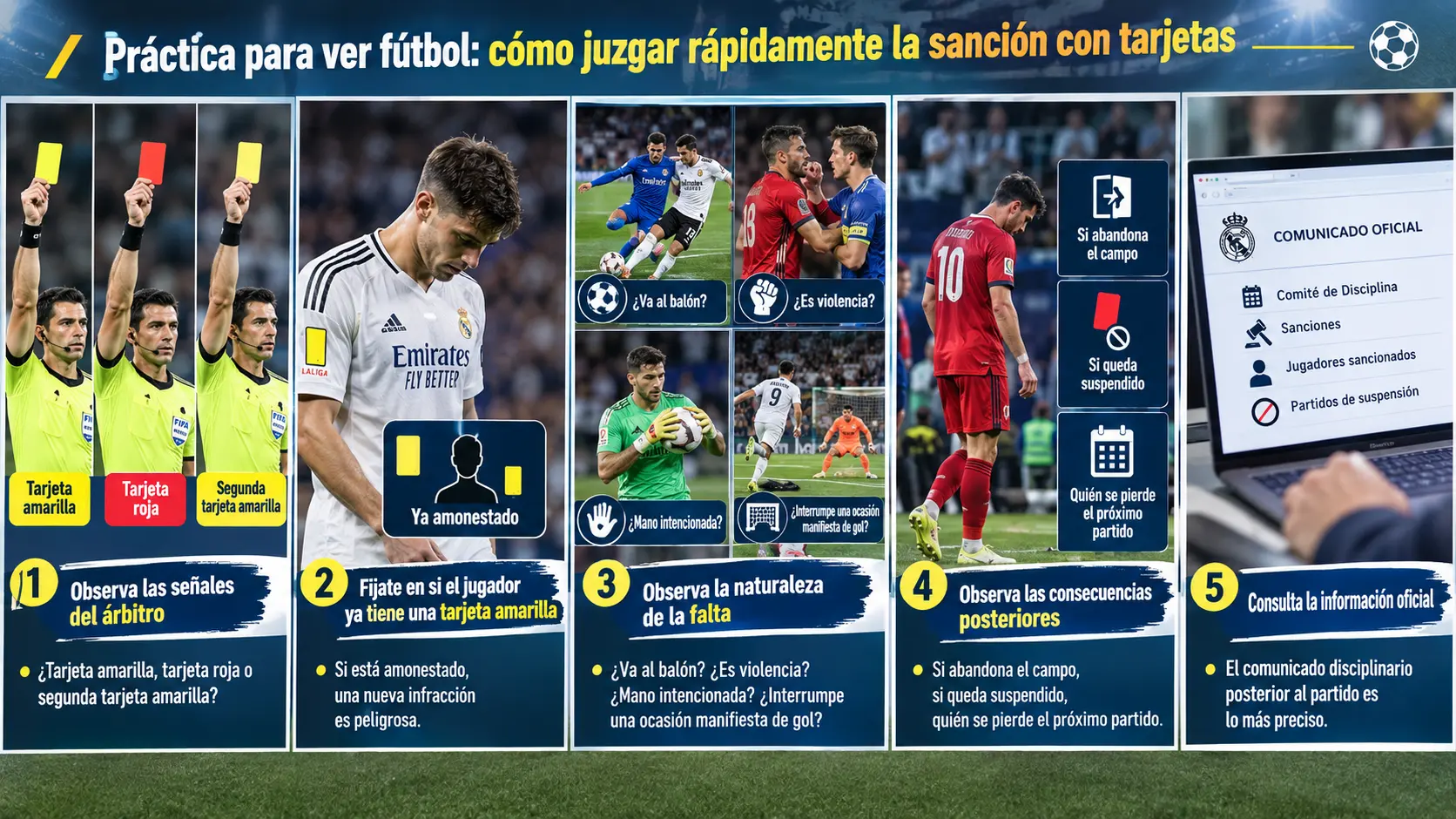 Cómo determinar rápidamente la sanción con tarjetas.